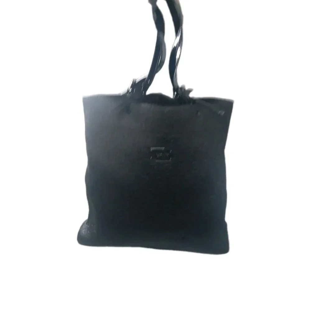 Michael Kors Jet Set Embossed Neoprene Logo Tote Black Handbag